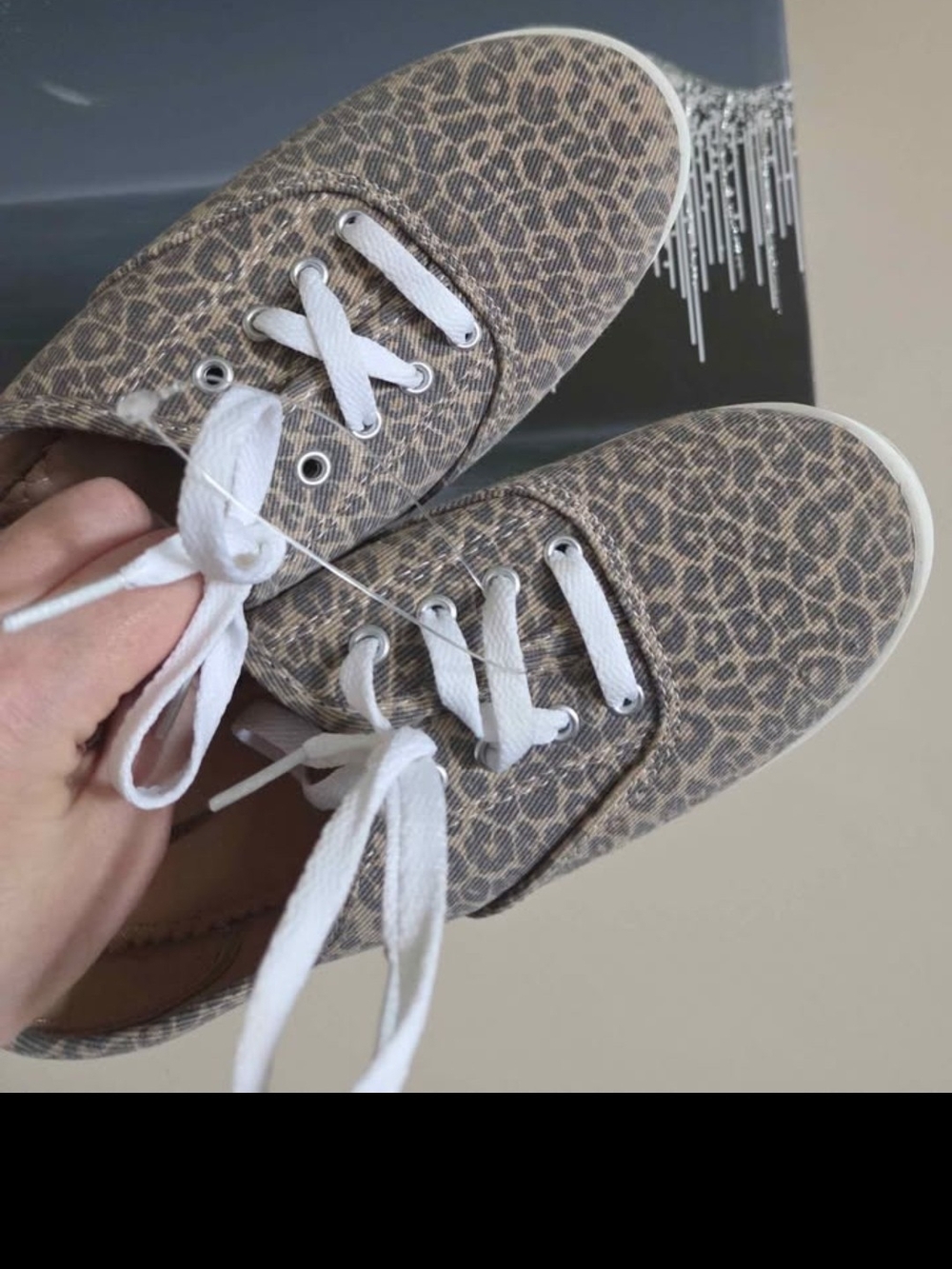 Womens Shoes. Leopard Print Canvas Sneakers - Brown
